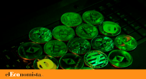 criptomonedas ordenador verdes dreamstime